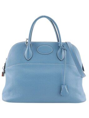 Hermes Bolide 35 2-Way Shoulder Taurillon Clemence Blue Jean Handbag